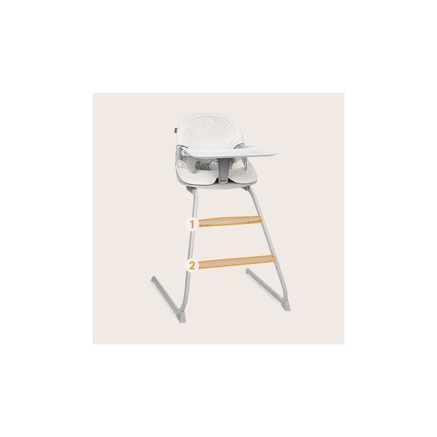 Lionelo - Silla de comedor para niños 2en1 DALIA blanco/gris