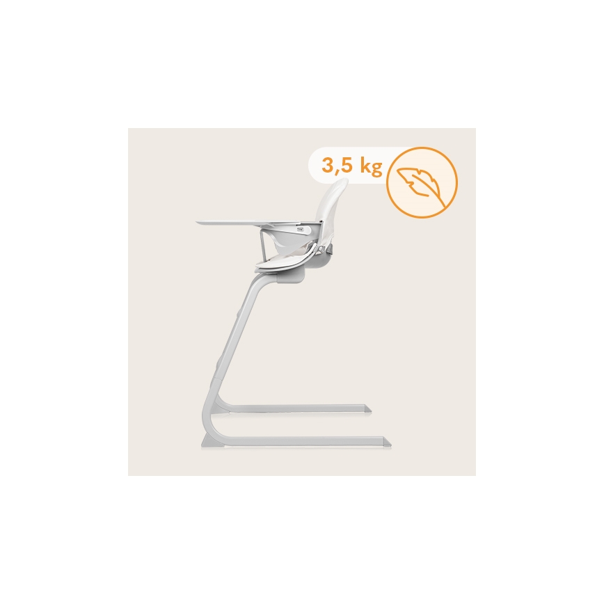 Lionelo - Silla de comedor para niños 2en1 DALIA blanco/gris