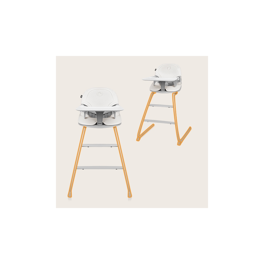 Lionelo - Silla de comedor para niños 2en1 DALIA blanco/gris