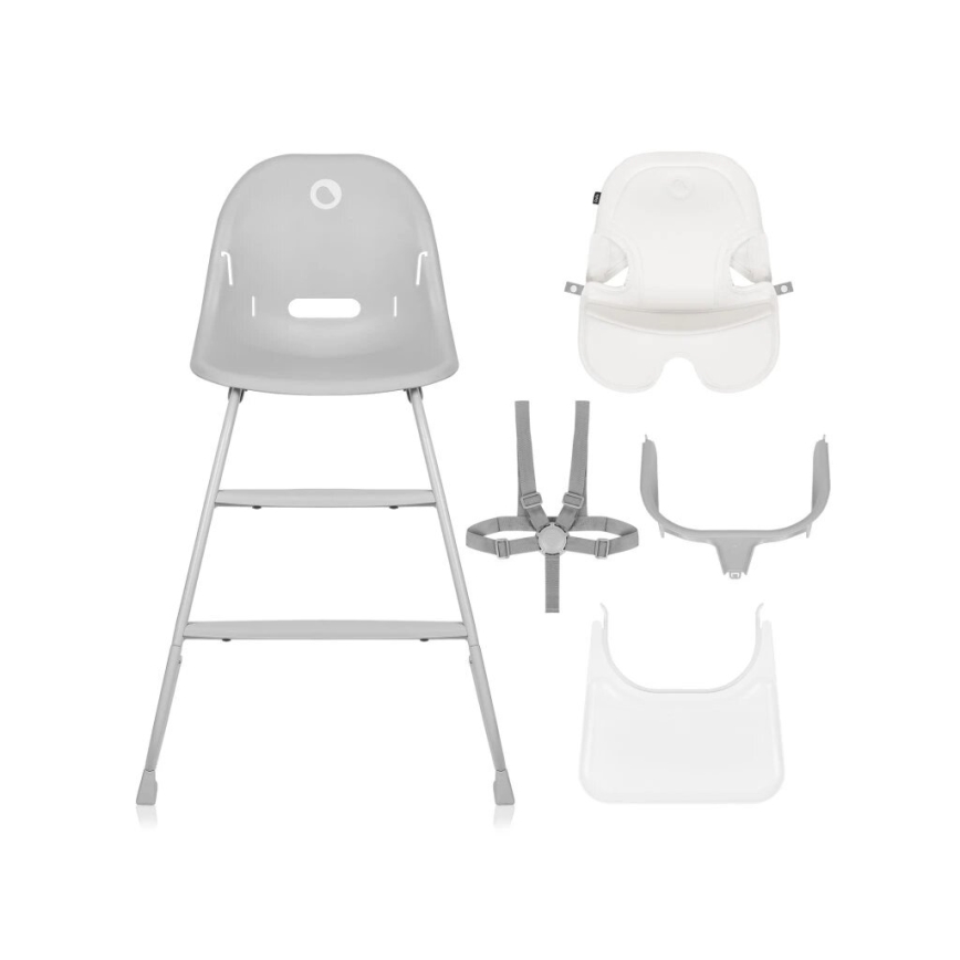 Lionelo - Silla de comedor para niños 2en1 DALIA blanco/gris