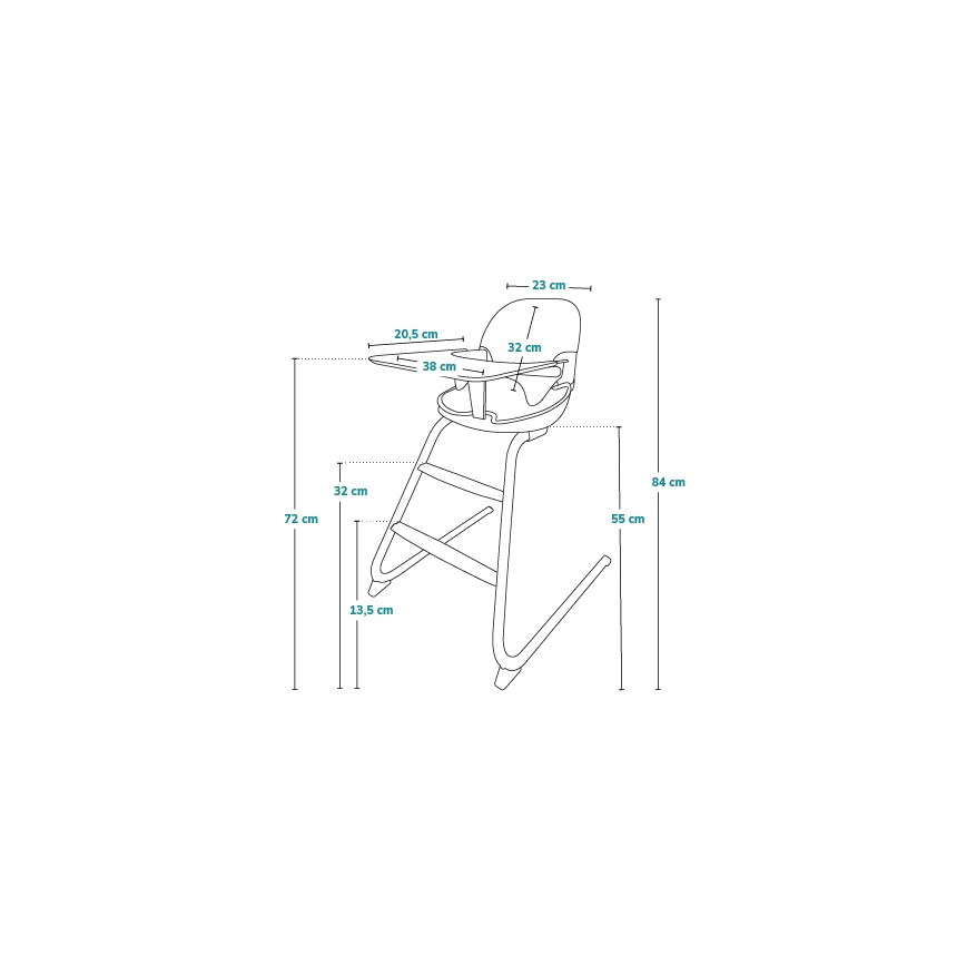 Lionelo - Silla de comedor para niños 2en1 DALIA blanco/gris