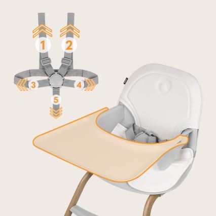 Lionelo - Silla de comedor para niños 2en1 DALIA blanco/marrón