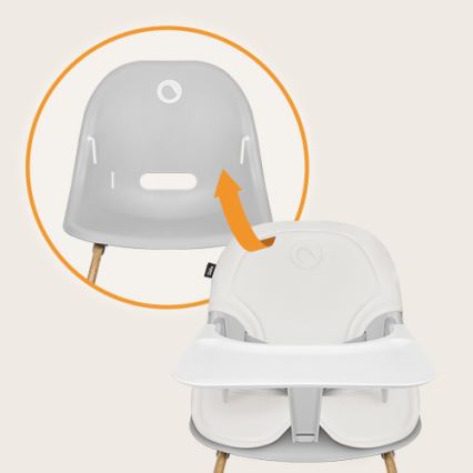 Lionelo - Silla de comedor para niños 2en1 DALIA blanco/marrón