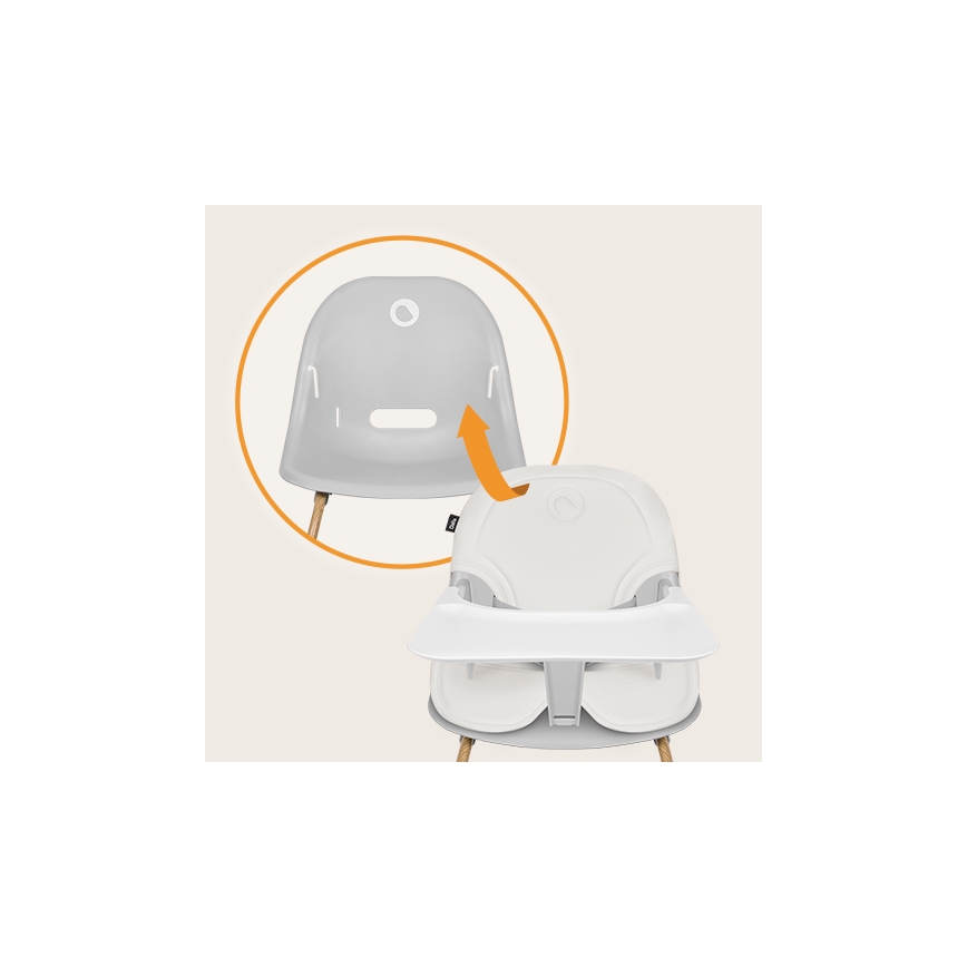 Lionelo - Silla de comedor para niños 2en1 DALIA blanco/marrón