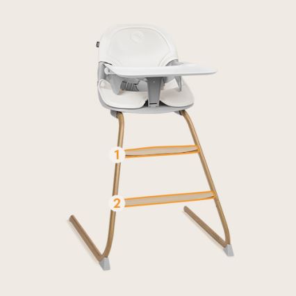 Lionelo - Silla de comedor para niños 2en1 DALIA blanco/marrón