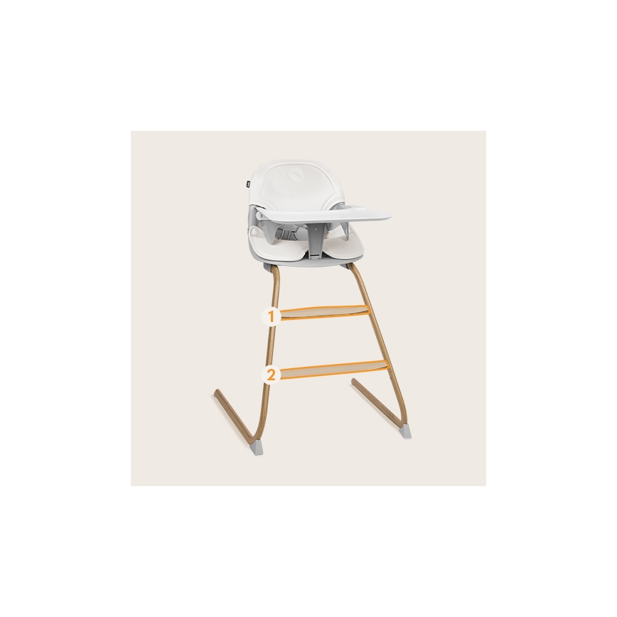 Lionelo - Silla de comedor para niños 2en1 DALIA blanco/marrón