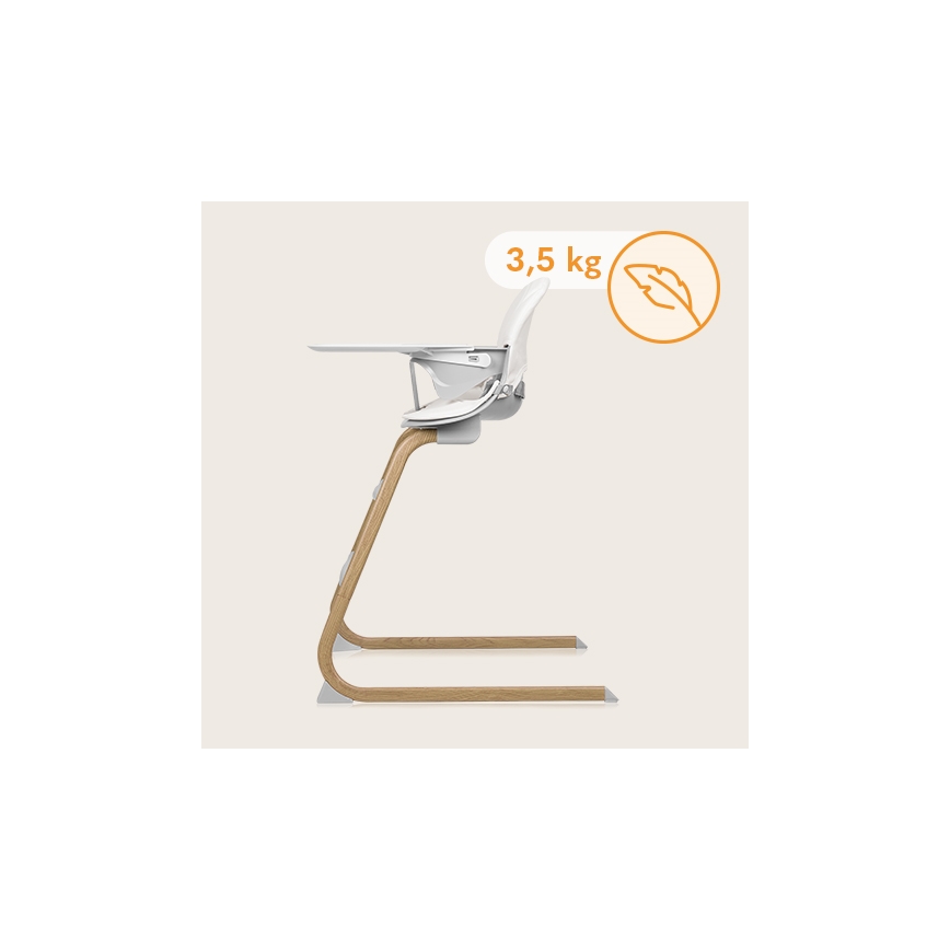 Lionelo - Silla de comedor para niños 2en1 DALIA blanco/marrón