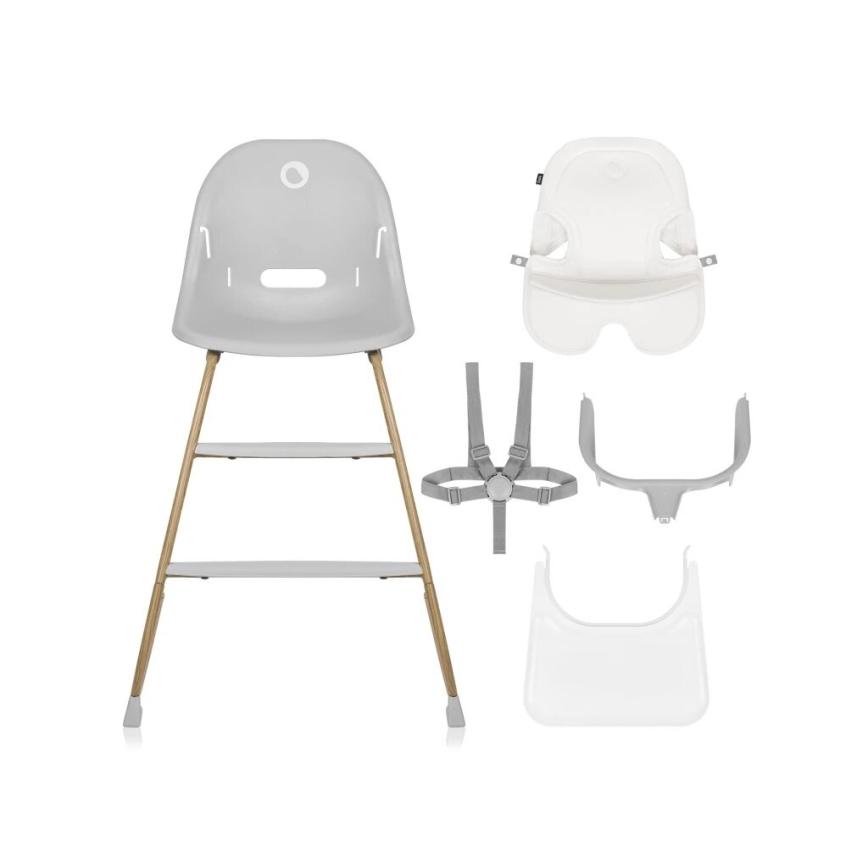 Lionelo - Silla de comedor para niños 2en1 DALIA blanco/marrón