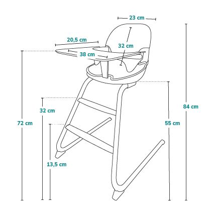 Lionelo - Silla de comedor para niños 2en1 DALIA blanco/marrón