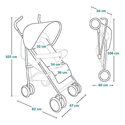 Lionelo - Silla de paseo ELIA gris