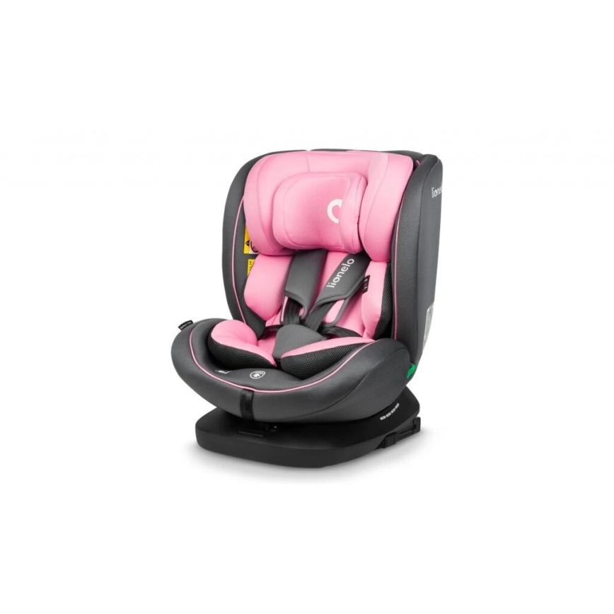 Lionelo - Silla para coche BASTIAAN i-Tamaño 40-150 cm gris/rosa