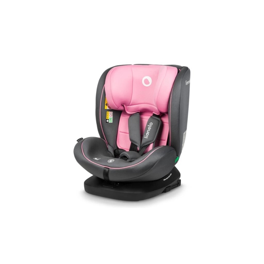 Lionelo - Silla para coche BASTIAAN i-Tamaño 40-150 cm gris/rosa