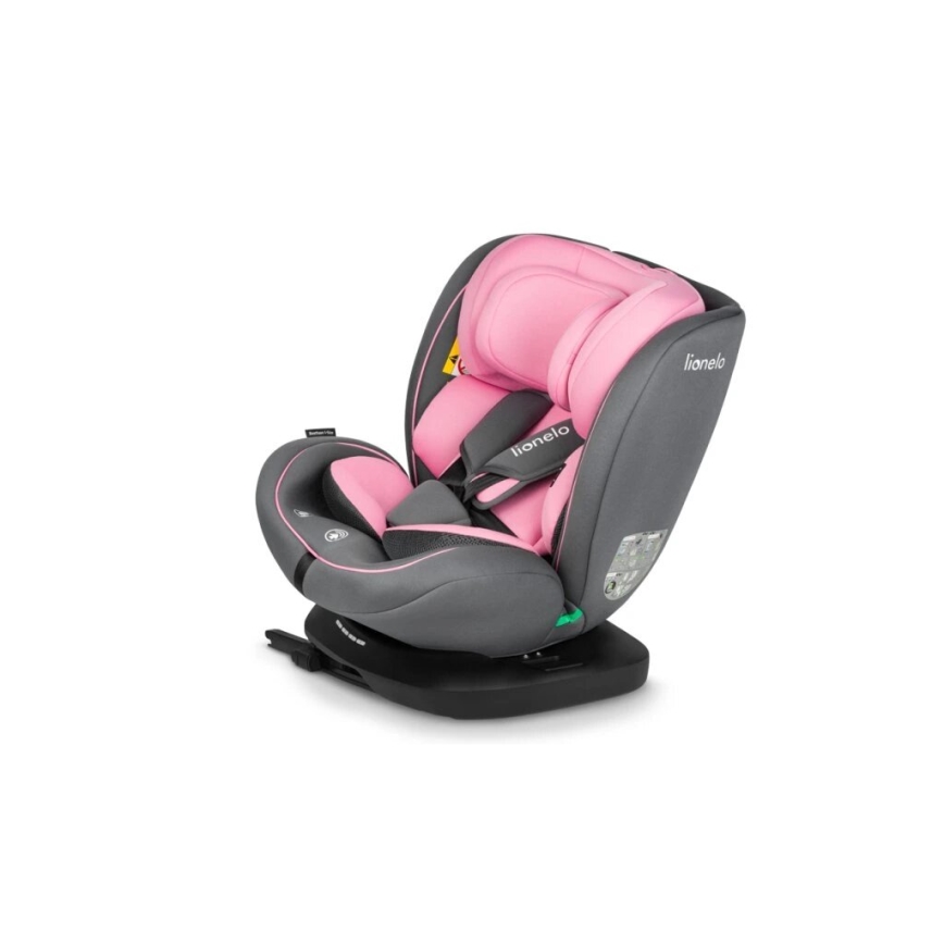Lionelo - Silla para coche BASTIAAN i-Tamaño 40-150 cm gris/rosa