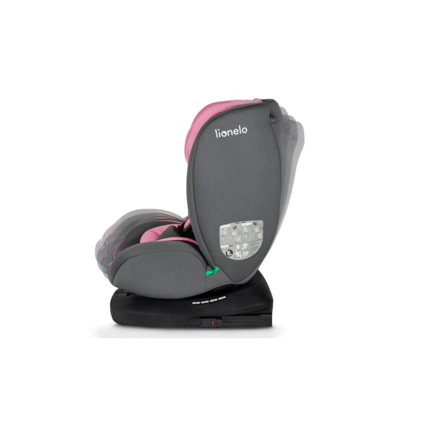 Lionelo - Silla para coche BASTIAAN i-Tamaño 40-150 cm gris/rosa
