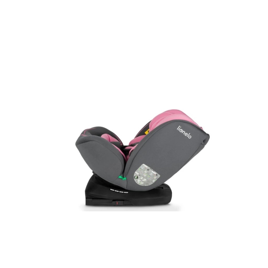 Lionelo - Silla para coche BASTIAAN i-Tamaño 40-150 cm gris/rosa