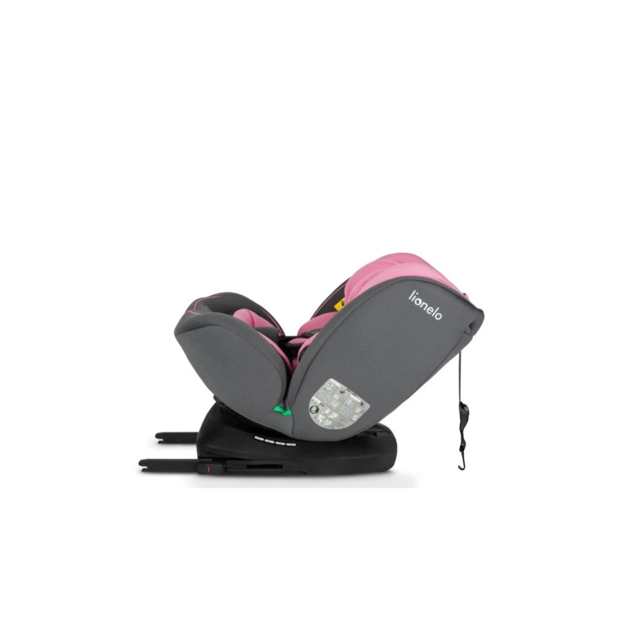 Lionelo - Silla para coche BASTIAAN i-Tamaño 40-150 cm gris/rosa