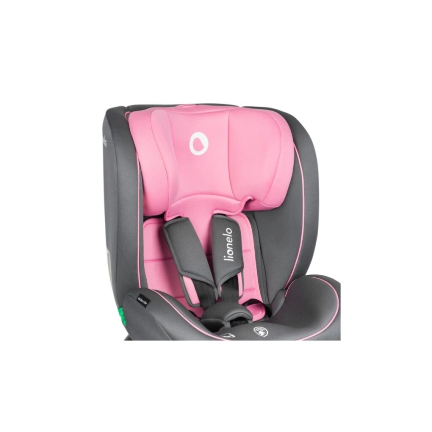 Lionelo - Silla para coche BASTIAAN i-Tamaño 40-150 cm gris/rosa