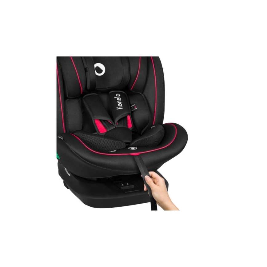 Lionelo - Silla para coche BASTIAAN i-Tamaño 40-150 cm negro/rojo