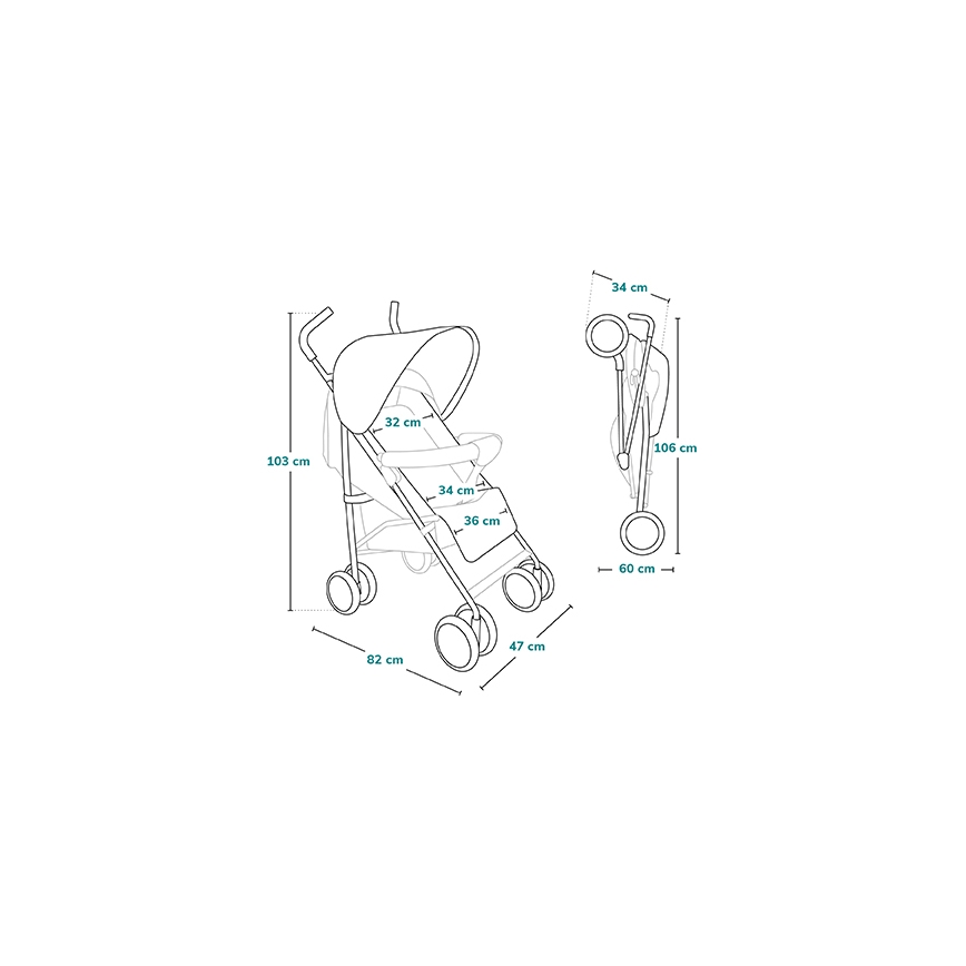 Lionelo - Silla paraguas ELIA, gris oscuro