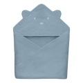 Lionelo - Toalla infantil con capucha de muselina Gris cielo