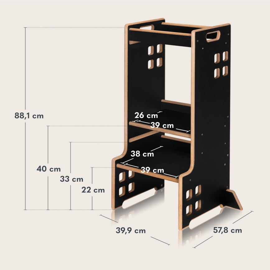 Lionelo - Torre de aprendizaje CASS Black Onyx