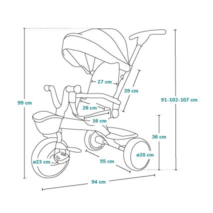 Lionelo - Triciclo infantil HAARI negro/multicolor