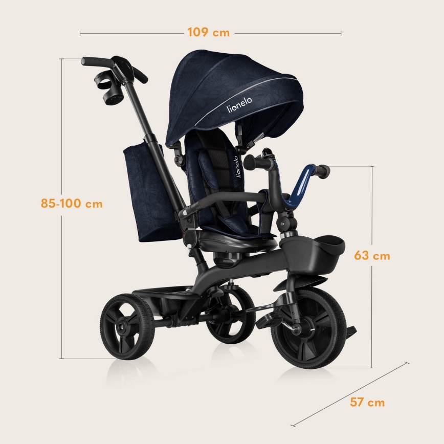Lionelo - Triciclo infantil KORI Azul Marino