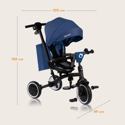 Lionelo - Triciclo infantil TRIS PLUS Blue Denim