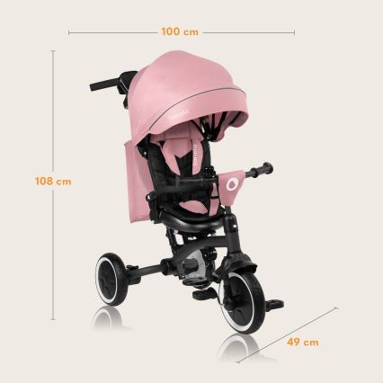 Lionelo - Triciclo infantil TRIS PLUS Pink Rose