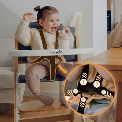 Lionelo - Trona 3 en 1 para niños FLORIS Blanco Natural