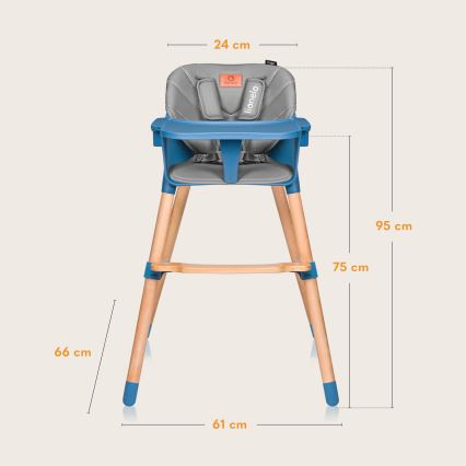Lionelo - Trona infantil 2 en 1 KOEN Blue Sky