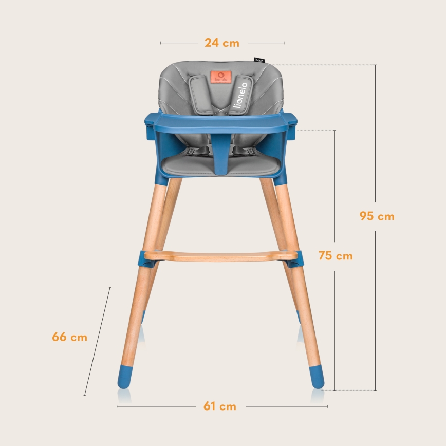 Lionelo - Trona infantil 2 en 1 KOEN Blue Sky