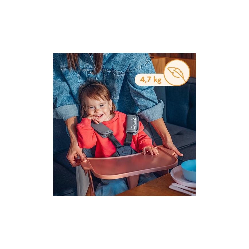 Lionelo - Trona infantil 2 en 1 KOEN Rosa