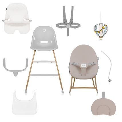 Lionelo - Trona infantil 4 en 1 DALIA SET Gris Piedra Natural