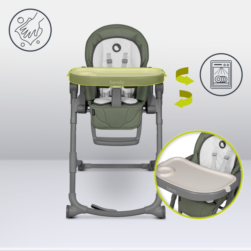 Lionelo - Trona infantil CORA PLUS Verde oliva