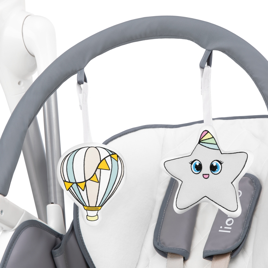 Lionelo - Trona infantil NILES Gris 4xAA