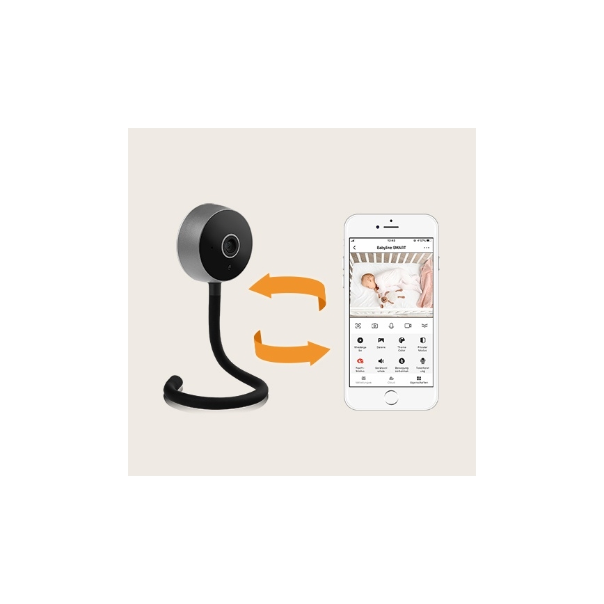 Lionelo - Vigilabebés inteligente BABYLINE SMART con Wi‑Fi, negro