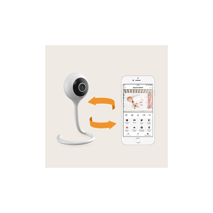Lionelo - Vigilabebés inteligente BABYLINE SMART Wi-Fi Blanco