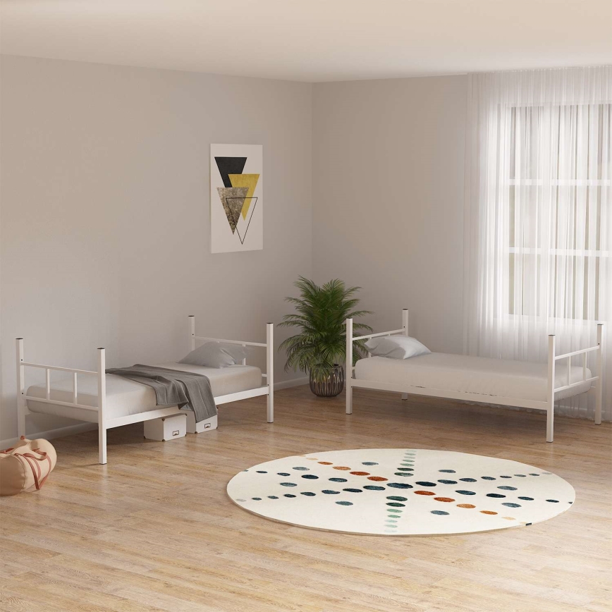 Litera metálica MAVEN 90x200 cm, blanca, capacidad 2x100 kg