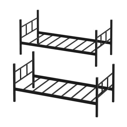 Litera metálica MAVEN 90x200 cm negra, capacidad 2x100 kg