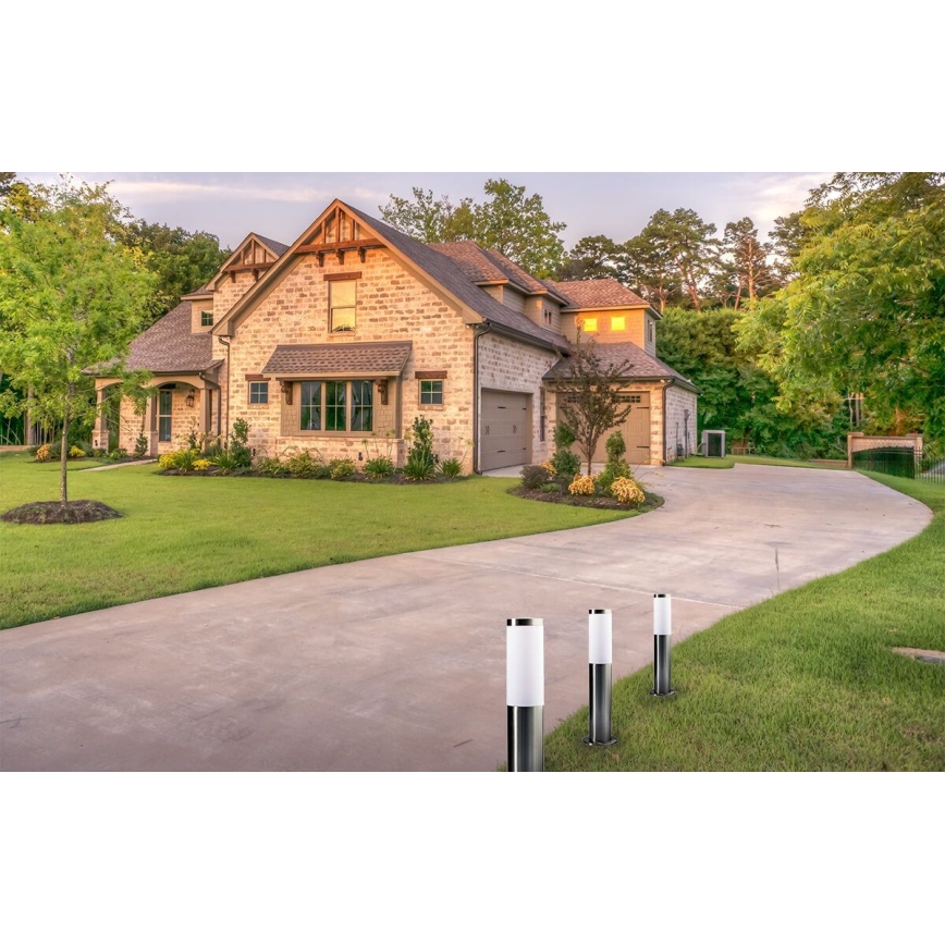 Lámpara exterior regulable LED RGBW LIVIA 1xE27/6,5W/230V 2700-6500K Wi-Fi 45 cm IP44 plateada