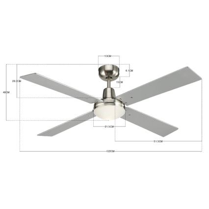 Lucci Air 210334 - Ventilador de techo AIRFUSION QUEST 1xE27/60W/230V madera/cromo mate + control remoto