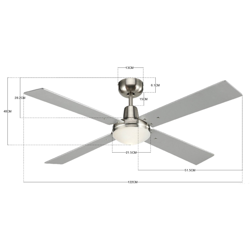 Lucci Air 210334 - Ventilador de techo AIRFUSION QUEST 1xE27/60W/230V madera/cromo mate + control remoto