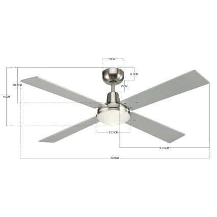 Lucci Air 210334 - Ventilador de techo AIRFUSION QUEST 1xE27/60W/230V madera/cromo mate + control remoto