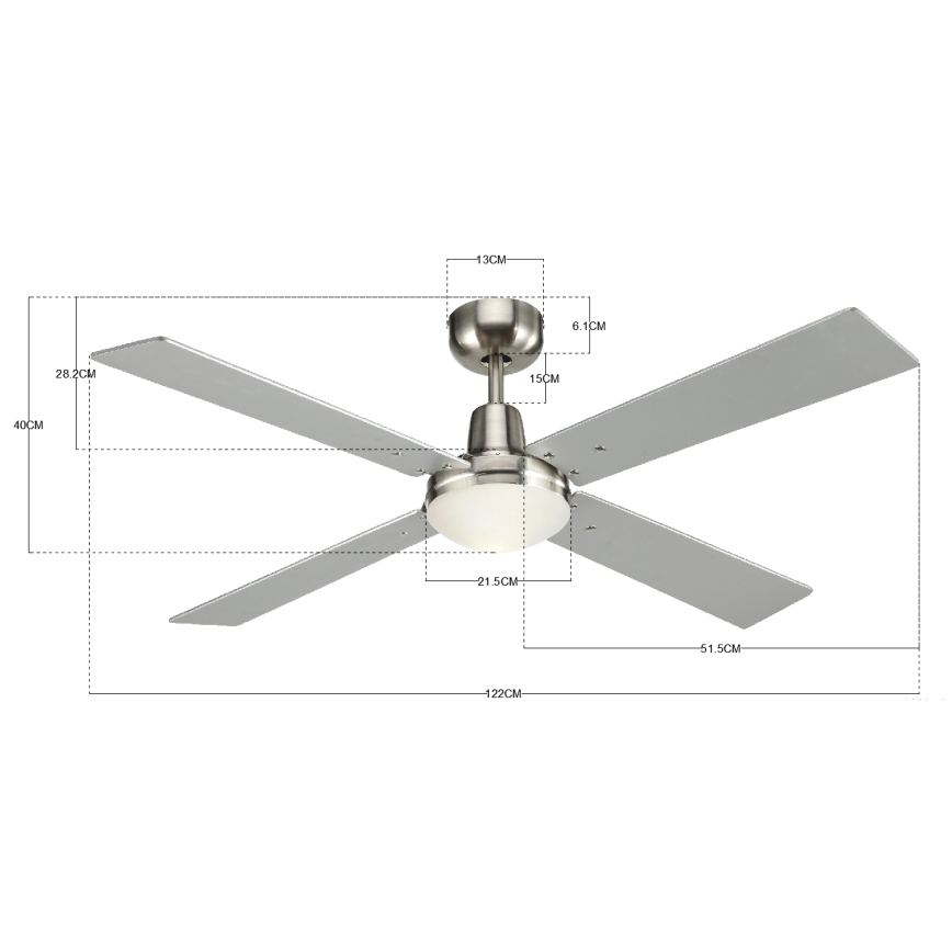 Lucci Air 210334 - Ventilador de techo AIRFUSION QUEST 1xE27/60W/230V madera/cromo mate + control remoto