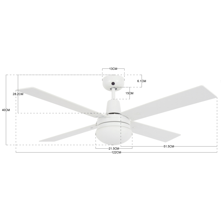 Lucci Air 210339 - Ventilador de techo AIRFUSION QUEST 1xE27/60W/230V blanco/madera + control remoto