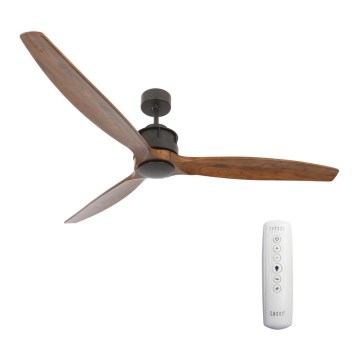Lucci air 210507 - Ventilador de techo AIRFUSION AKMANI paulownia/negro + mando a distancia