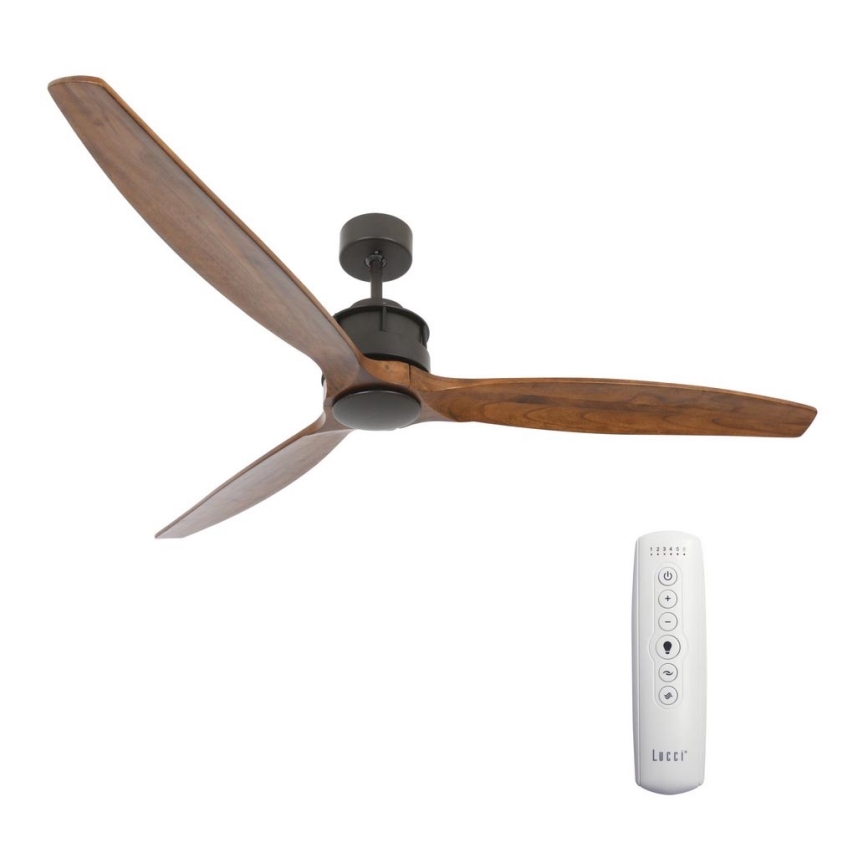 Lucci air 210507 - Ventilador de techo AIRFUSION AKMANI paulownia/negro + mando a distancia