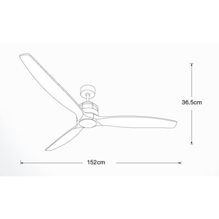 Lucci air 210507 - Ventilador de techo AIRFUSION AKMANI paulownia/negro + mando a distancia