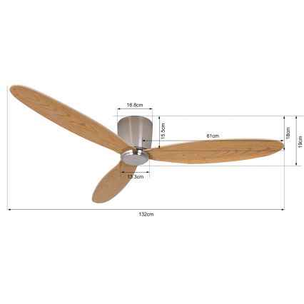 Lucci air 210519 - Ventilador de techo AIRFUSION RADAR cromo brillante/madera + control remoto